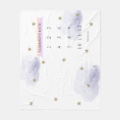 Gold Stars & Clouds Lavendel Monatlicher Meilenste Fleecedecke (Vorderseite)