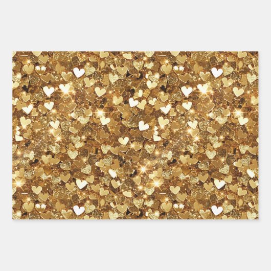 Gold Stars Confetti Geschenkpapier Set (Vorderseite 2)