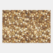 Gold Stars Confetti Geschenkpapier Set (Vorderseite)