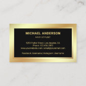 Gold Stars Confetti Gold Razor Blade Haare Stylist Visitenkarte (Rückseite)