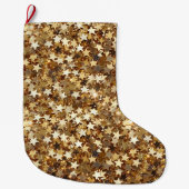 Gold Stars Confetti Großer Weihnachtsstrumpf (Vorderseite)