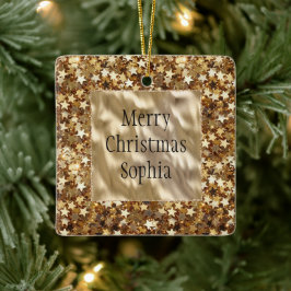 Gold Stars Confetti Keramikornament