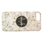 Gold Stars Confetti Peach Monogram Case-Mate iPhone Hülle (Rückseite (Horizontal))