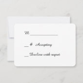 Gold Stars Confetti White Wedding RSVP (Rückseite)