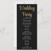 Gold Stars Crescent Moon Block Wedding Programm (Rückseite)