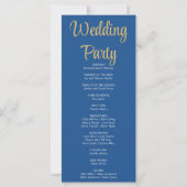 Gold Stars Crescent Moon Blue Wedding Program (Rückseite)