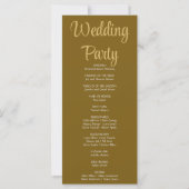 Gold Stars Crescent Moon Gold Wedding Program (Rückseite)