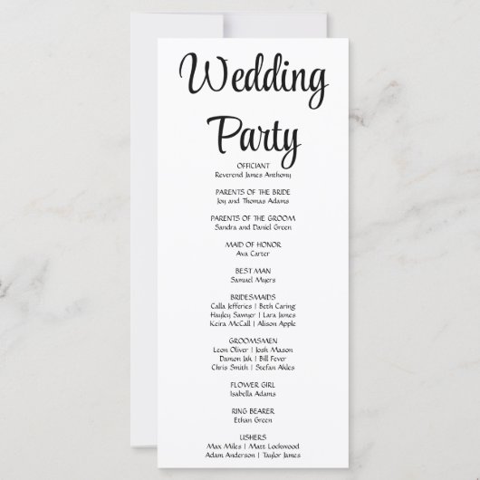 Gold Stars Crescent Moon White Wedding Programm (Rückseite)