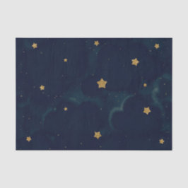 Gold Stars Dark Blue Night Sky Baby Dusche Party Seidenpapier