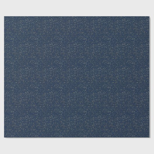 Gold Stars Deep Blue Geschenkpapier (Flach)