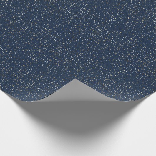 Gold Stars Deep Blue Geschenkpapier (Ecke)