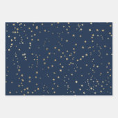 Gold Stars Deep Blue Geschenkpapier Set (Vorderseite 2)