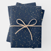 Gold Stars Deep Blue Geschenkpapier Set (Beispiel)