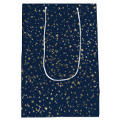Gold Stars Deep Blue Mittlere Geschenktüte (Rückseite)