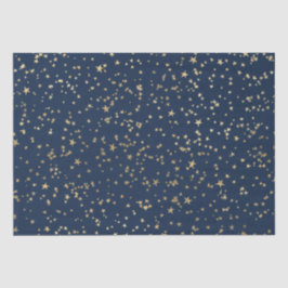 Gold Stars Deep Blue Seidenpapier