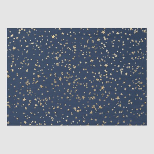 Gold Stars Deep Blue Seidenpapier (Vorderseite)