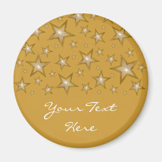 Gold Stars "Dein Text" Kühlschrankmagnet Gold