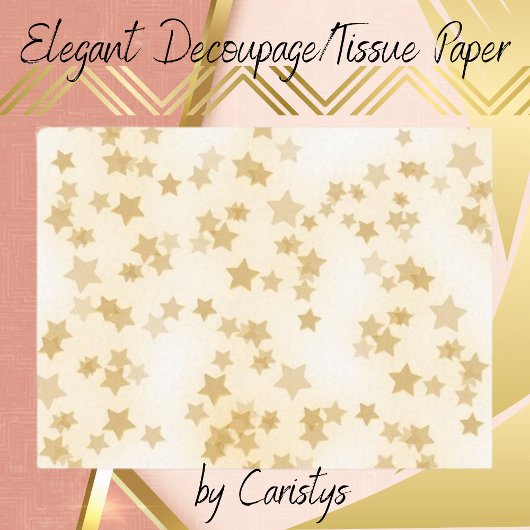 Gold Stars Dekoupage Wrap Tissue Paper Seidenpapier