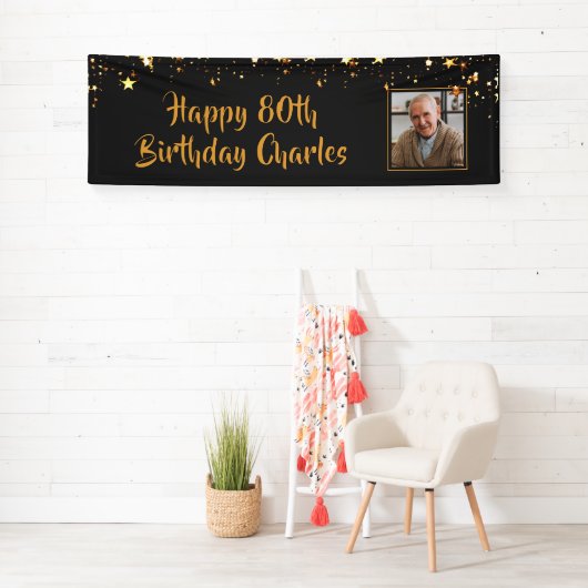 Gold Stars des 80. oder eines beliebigen Geburtsta Banner (Insitu)