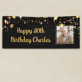 Gold Stars des 80. oder eines beliebigen Geburtsta Banner