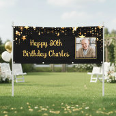 Gold Stars des 80. oder eines beliebigen Geburtsta Banner