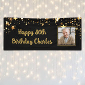 Gold Stars des 80. oder eines beliebigen Geburtsta Banner