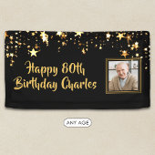 Gold Stars des 80. oder eines beliebigen Geburtsta Banner