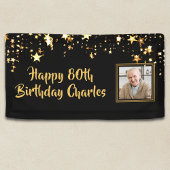 Gold Stars des 80. oder eines beliebigen Geburtsta Banner