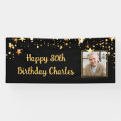 Gold Stars des 80. oder eines beliebigen Geburtsta Banner (Horizontal)