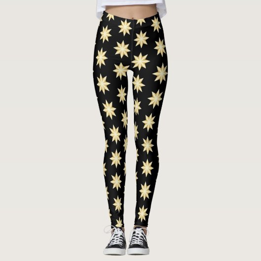 Gold Stars Design Sie wählen Hintergrundfarbe Leggings (Vorderseite)