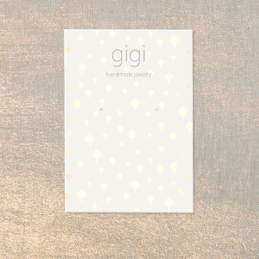 Gold Stars Earring Juwelier Display Holder Visitenkarte