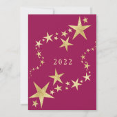 Gold Stars Einladung für neue Jahre (Rückseite)