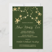 Gold Stars Einladung für neue Jahre (Vorderseite)