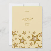 Gold Stars Einladung senkrechte Creme (Rückseite)