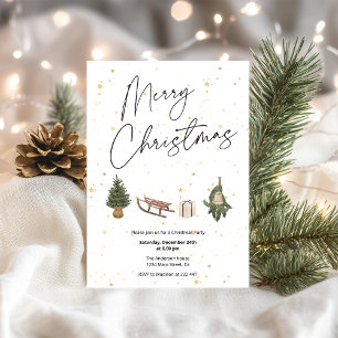 Gold Stars - Einladung zu Weihnachten