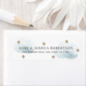 Gold Stars & Fluffy Clouds - Adressetikett (Insitu)