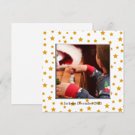 Gold Stars Foto Frame Card (Vorne/Hinten)