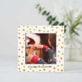 Gold Stars Foto Frame Card (Stehend Vorderseite)
