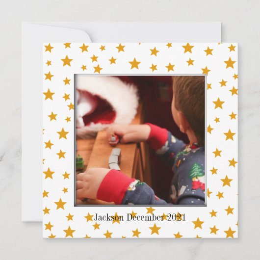 Gold Stars Foto Frame Card (Vorderseite)