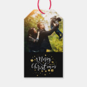 Gold Stars "Frohe Weihnachten" Geschenkanhänger (Vorderseite)