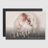 Gold Stars Frohe Weihnachts-Foto Magnetkarte (Vorne/Hinten)