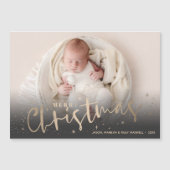 Gold Stars Frohe Weihnachts-Foto Magnetkarte (Vorderseite)