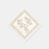 Gold Stars Frohe Weihnachtscreme Papier Napkins Serviette (Ecke)