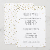 Gold Stars Geburtstag Einladung (Vorne/Hinten)