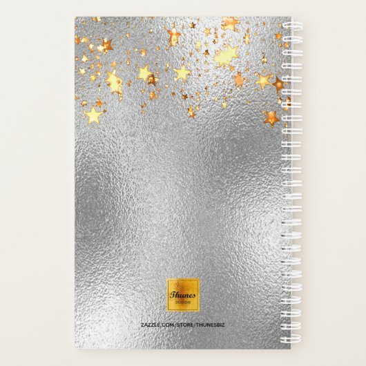 Gold-Stars-Geschäft der Silberne Rose 2026 Planer (Rückseite)