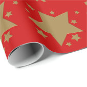 Gold Stars Geschenkpapier (Rolleneckpunkt)