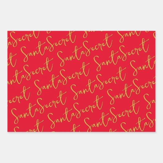 Gold Stars & Glitzern Personalisiert Red Geschenkpapier Set (Vorderseite 3)