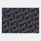 Gold Stars & Glitzern Personalisierte Dunkle Blau Geschenkpapier Set (Vorderseite 3)