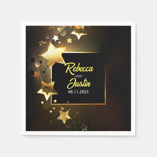 Gold Stars glühen Serviette (Vorderseite)