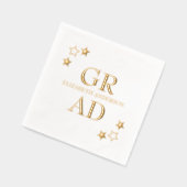 Gold Stars Grad Servietten Mit Folie (Links)